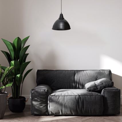 Rabalux - Rippvalgusti kaabliga 1xE27/60W/230V Ø 36 cm must