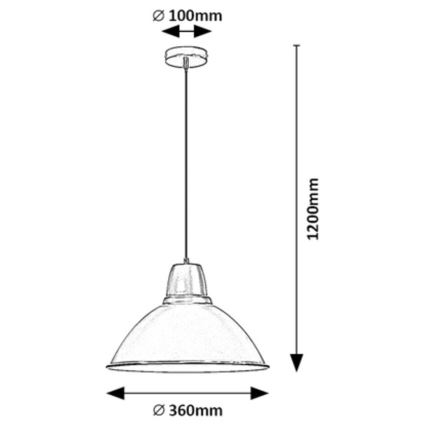 Rabalux - Rippvalgusti kaabliga 1xE27/60W/230V Ø 36 cm valge
