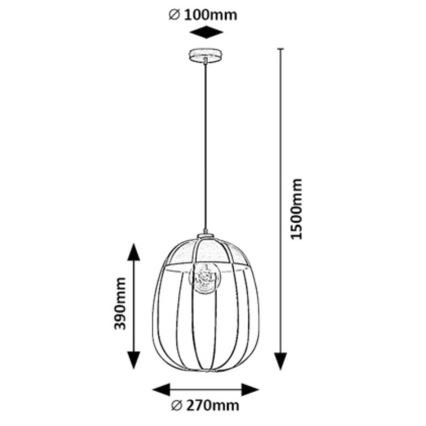 Rabalux - Lühter 1xE27/60W/230V must/oranž