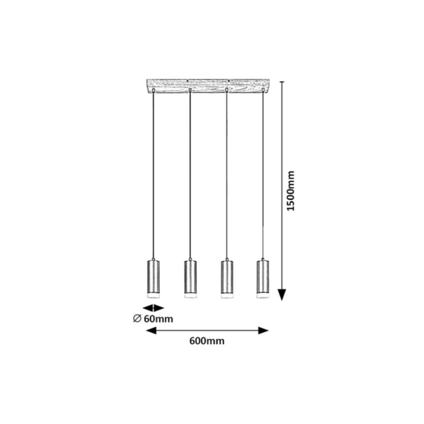 Rabalux - Lühter 4xGU10/5W/230V tamm