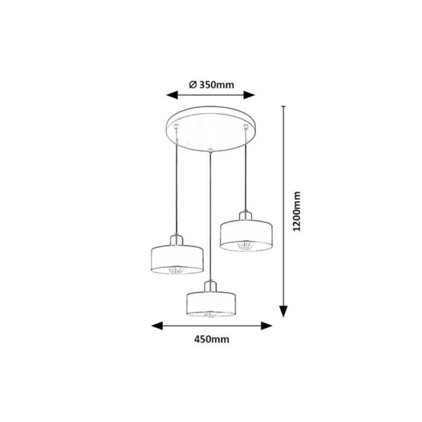 Rabalux - Ripplamp kaabliga 3xE27/25W/230V