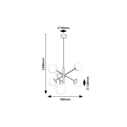 Rabalux - Lühter 6xE14/20W/230V