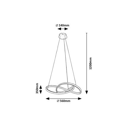 Rabalux - LED Lühter LED/36W/230V 3000K kuldne