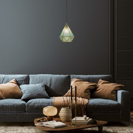 Rabalux - Tiffany vitraažklaasiga lühter 1xE14/40W/230V sinine/kuldne