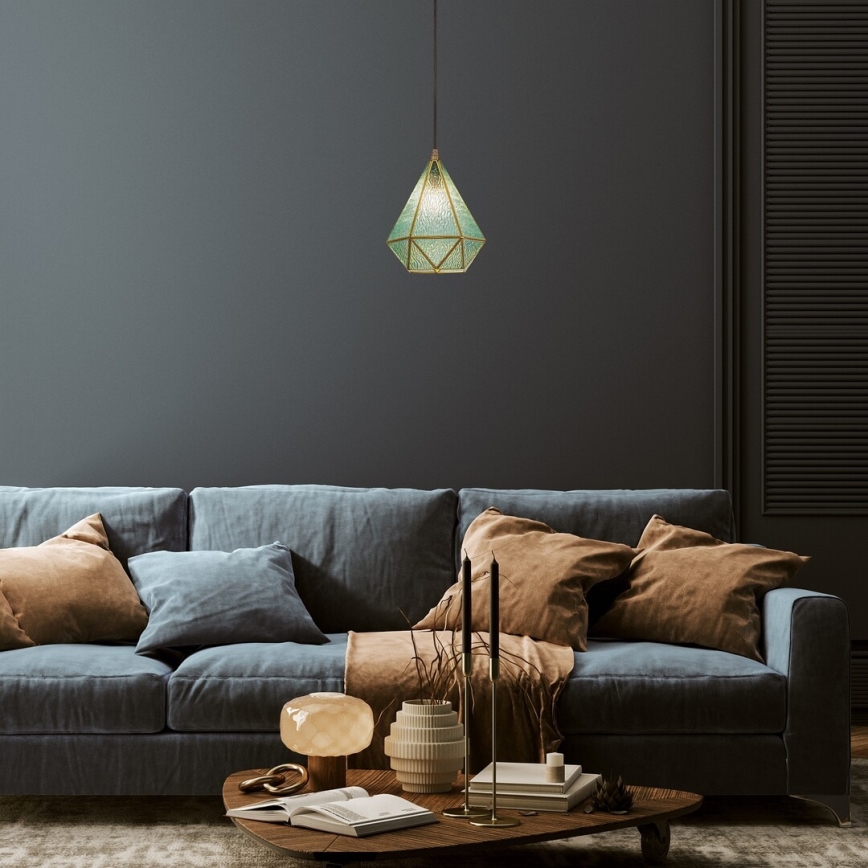 Rabalux - Tiffany vitraažklaasiga lühter 1xE14/40W/230V sinine/kuldne