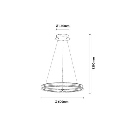 Rabalux - hämardatav LED-lühter kaabliga LED/60W/230V 3000-6500K hall + kaugjuhtimispult