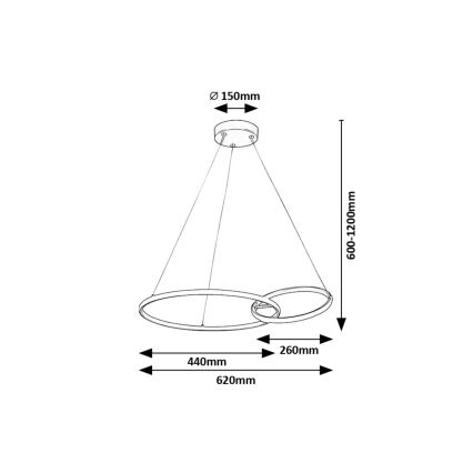 Rabalux - LED Lühter LED/36W/230V must/kuldne