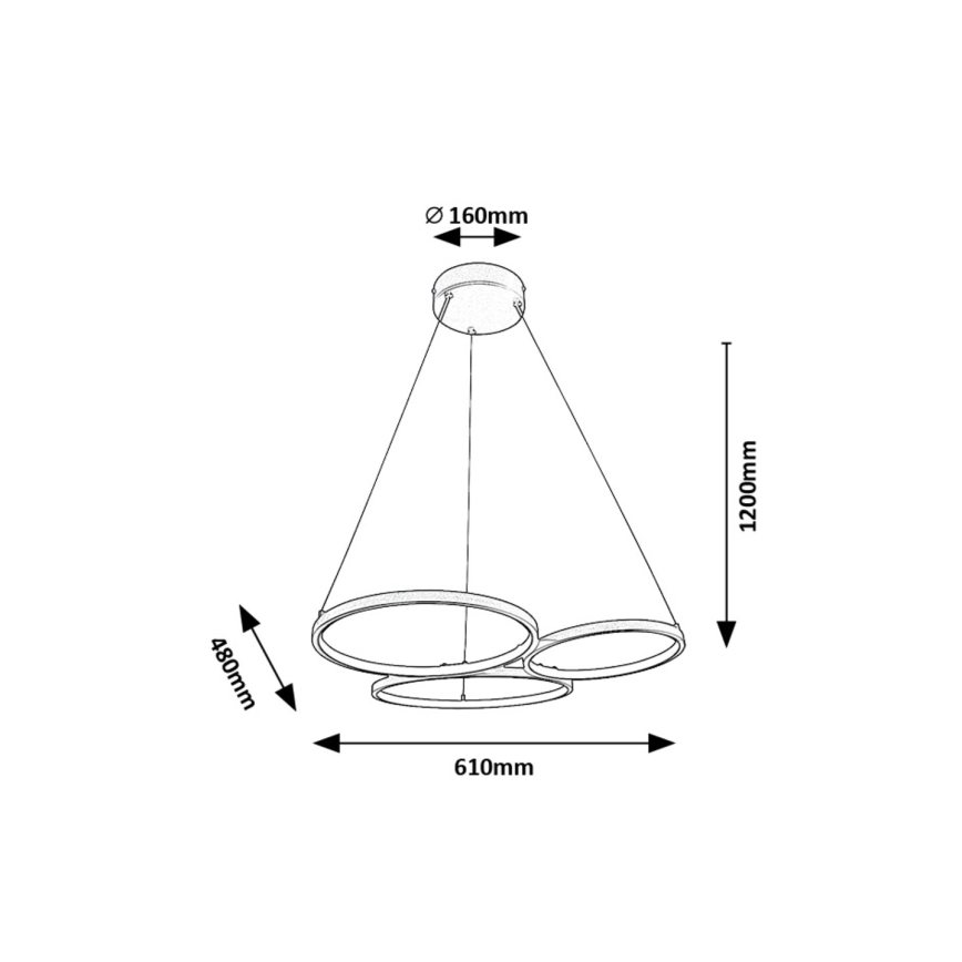 Rabalux - LED Lühter LED/38W/230V must