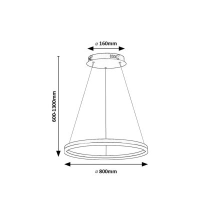 Rabalux - LED Lühter LED/45W/230V 3000K/4000K/6500K