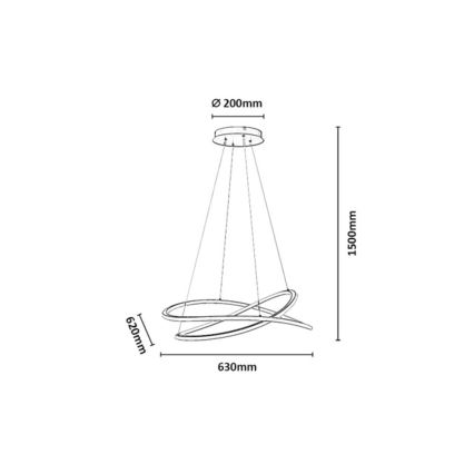 Rabalux - LED Hämardatav rippvalgusti kaabliga LED/75W/230V 3000-6500K + kaugjuhtimispult