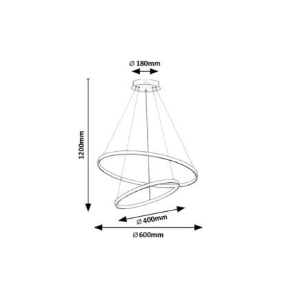 Rabalux - hämardatav LED-rippvalgusti kaabliga LED/75W/230V 3000-6500K + kaugjuhtimispult