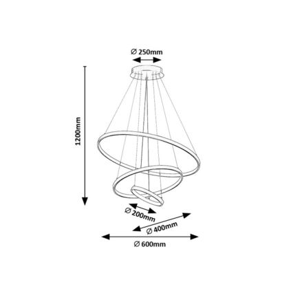 Rabalux - LED-hämardatav ripplamp riputuskaabliga LED/90W/230V 3000-6500K + kaugjuhtimispult