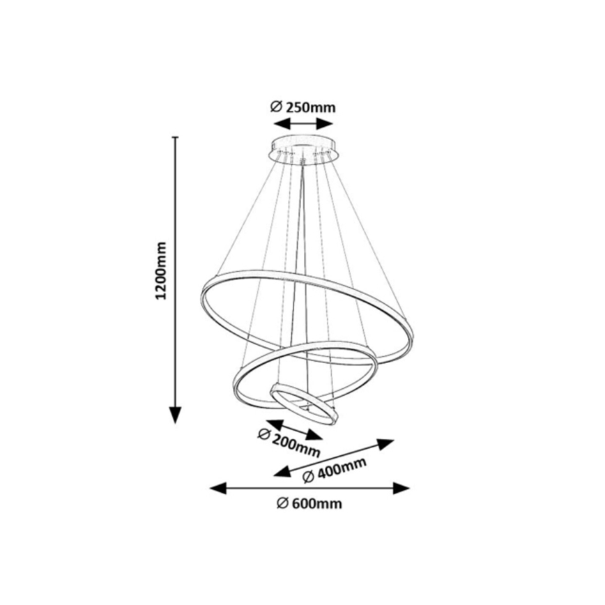 Rabalux - LED-hämardatav ripplamp riputuskaabliga LED/90W/230V 3000-6500K + kaugjuhtimispult