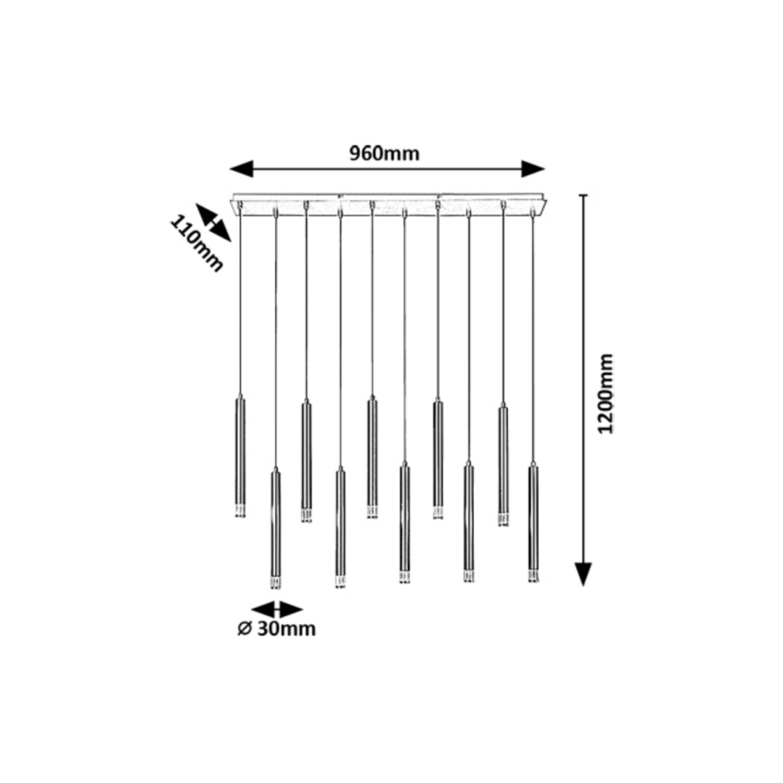 Rabalux - Lühter 10xG9/5W/230V must