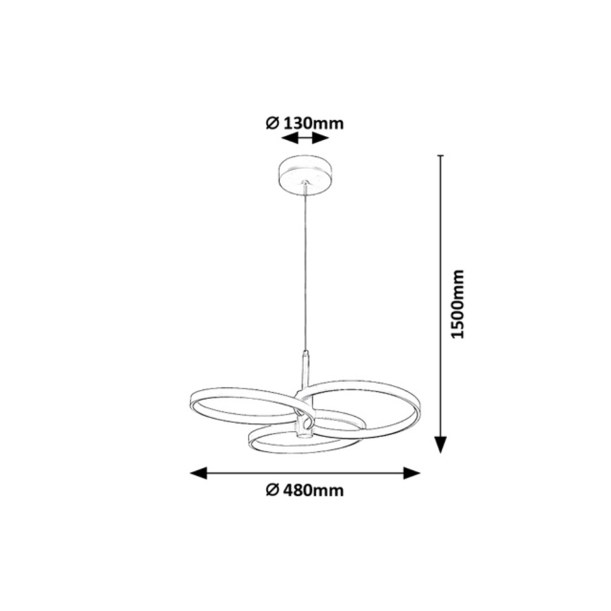 Rabalux - Hämardatav LED-rippvalgusti kaablil LED/50W/230V 3000-6500K + kaugjuhtimispult