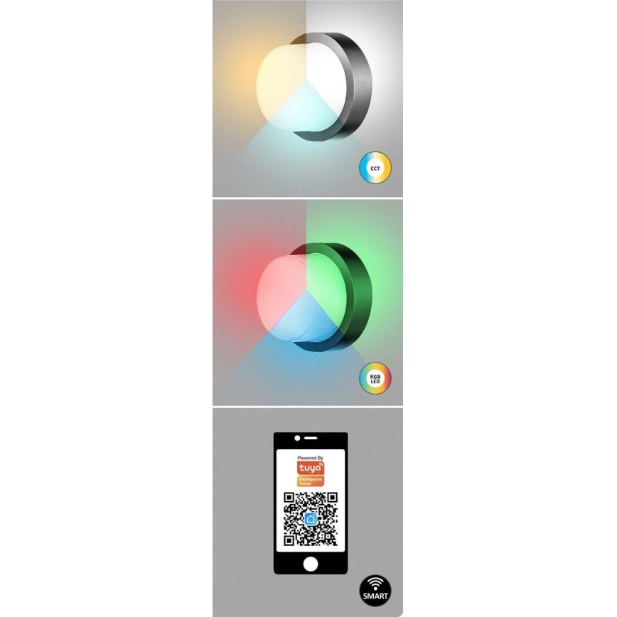 Rabalux - LED RGBW Väli seinavalgusti LED/10W/230V IP54 Wi-Fi Tuya