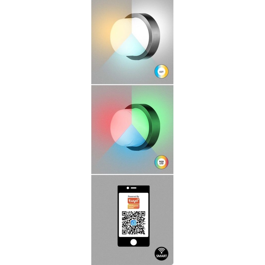 Rabalux - LED RGBW Väli seinavalgusti LED/10W/230V IP54 Wi-Fi Tuya