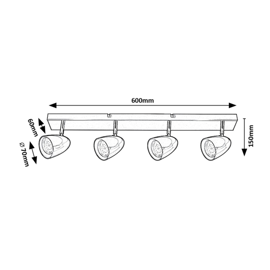 Rabalux - Kohtvalgusti 4xGU10/5W/230V must