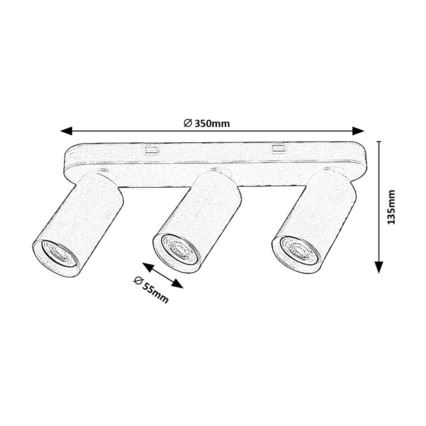 Rabalux - Punktvalgusti 3xGU10/7W/230V valge