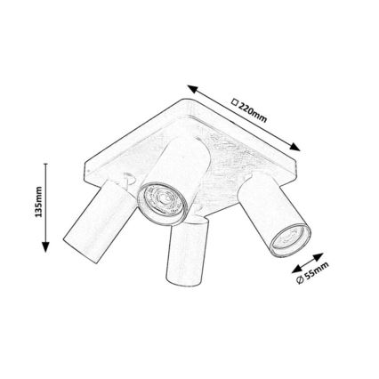 Rabalux - Suunatav laevalgusti 4xGU10/7W/230V valge