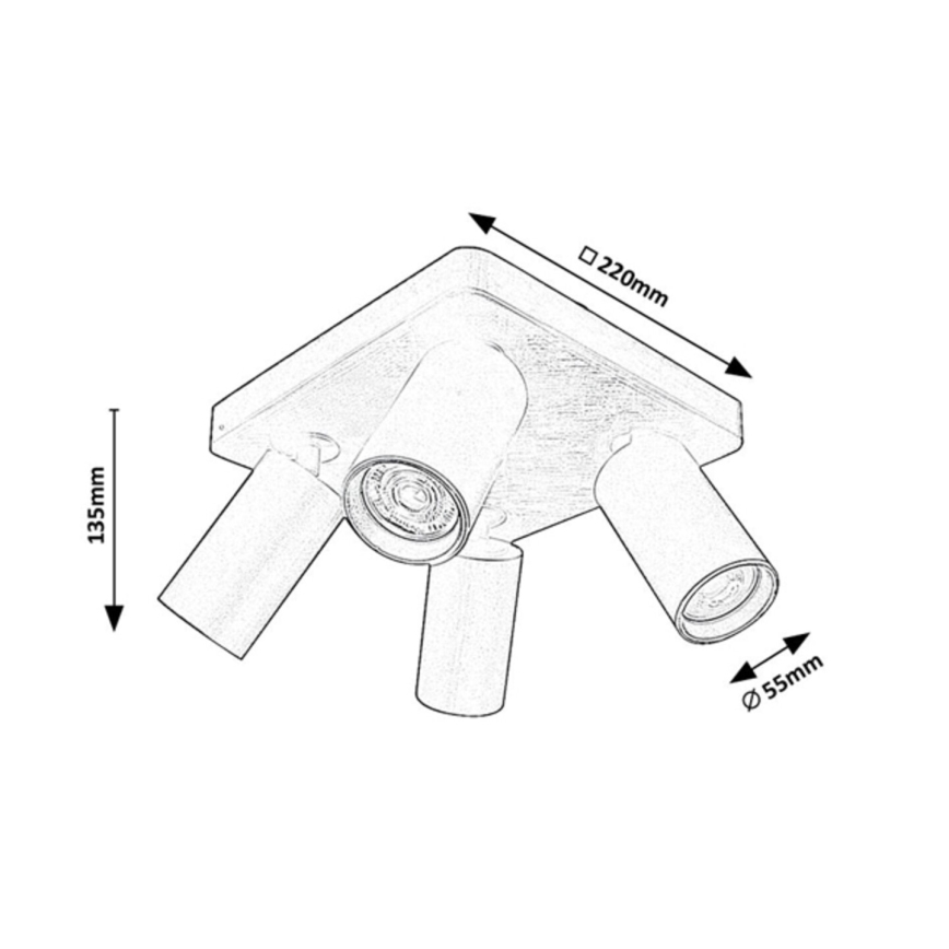 Rabalux - Suunatav laevalgusti 4xGU10/7W/230V valge