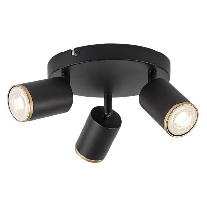 Rabalux - Must suunavalgusti 3xGU10/15W/230V