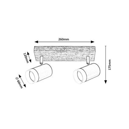 Rabalux - Kohtvalgusti lakke 2xGU10/5W/230V tamm