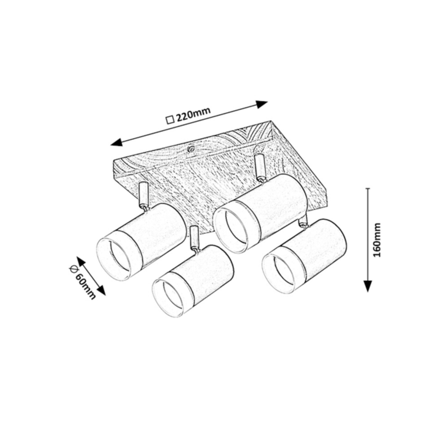 Rabalux - Kohtvalgusti lakke 4xGU10/5W/230V tamm