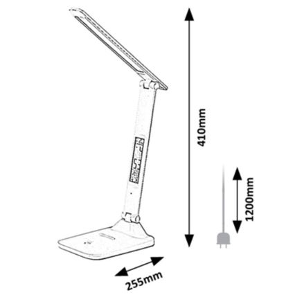 Rabalux - LED Hämardatav laualamp ekraaniga LED/5W/5V 3000-6000K