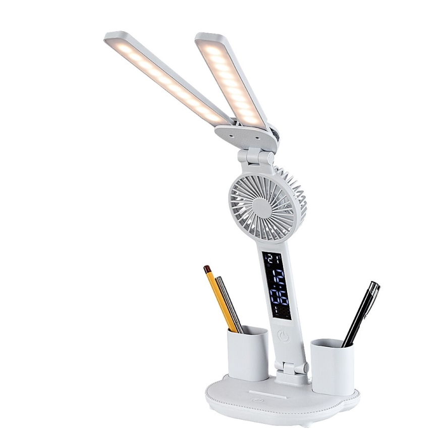 Rabalux - hämardatav LED laualamp ventilaatori ja ekraaniga LED/7W/5V 3000/4000/6500K