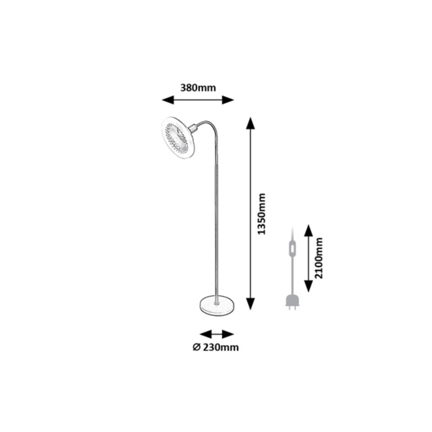 Rabalux - LED hämardatav põrandalamp ventilaatoriga 1xE27/16W/230V 3000-6500K