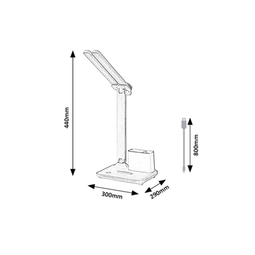 Rabalux - LED-hämardatav puutekontrolliga laualamp LED/5W/5V 3000/4000/6500K