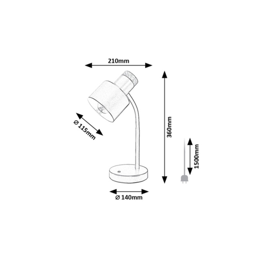 Rabalux - Laualamp 1xE27/20W/230V valge