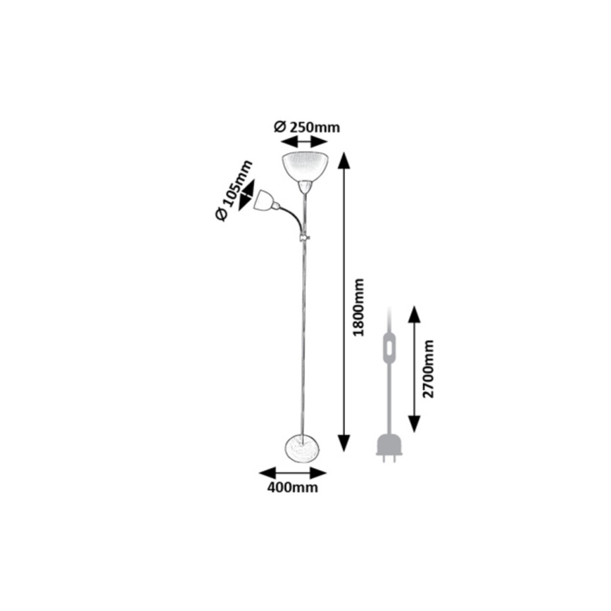 Rabalux - Põrandalamp 1xE27/60W/230V + 1xE14/25W roheline