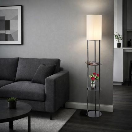 Rabalux - Põrandalamp riiulitega 1xE27/40W/230V must