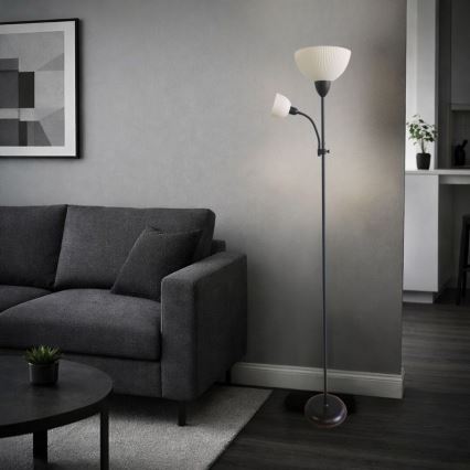 Rabalux - põrandalamp 1xE27/60W/230V + 1xE14/25W must