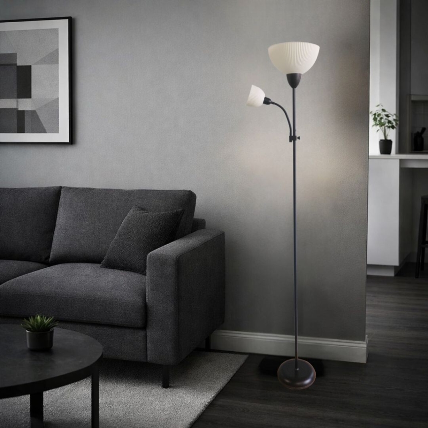 Rabalux - põrandalamp 1xE27/60W/230V + 1xE14/25W must