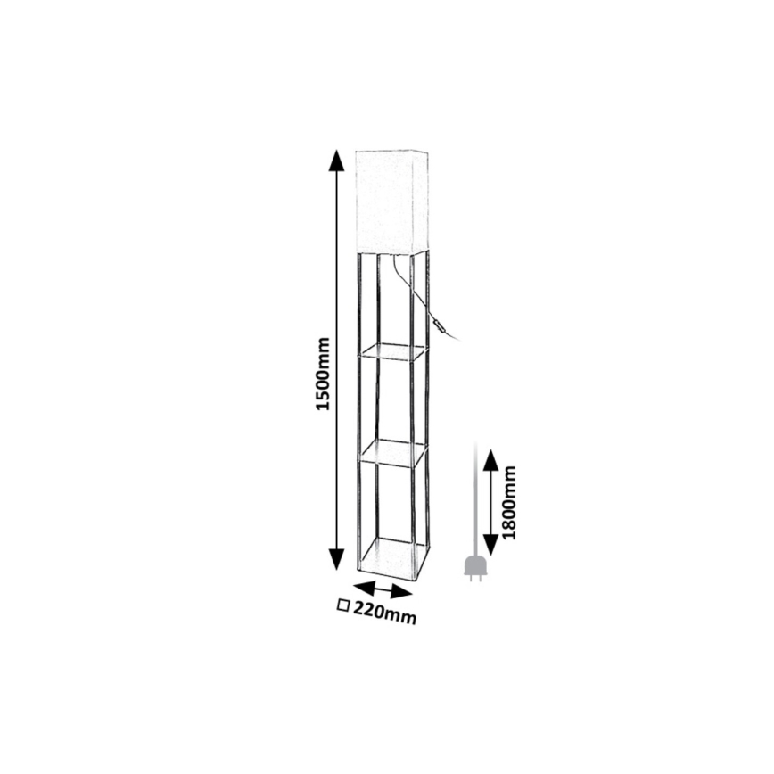Rabalux - Põrandalamp koos shelves 1xE27/40W/230V