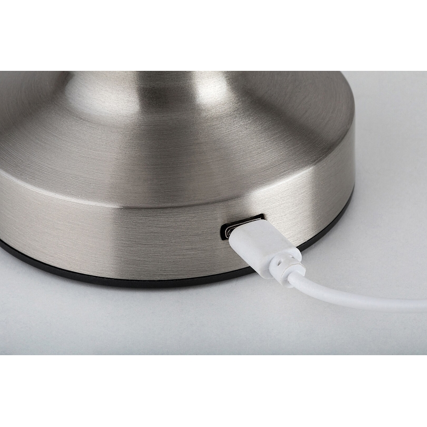 Rabalux - LED Puutetundlik laetav laualamp LED/2,7W/5V 1200mAh 3000/4000/6000K matt kroom