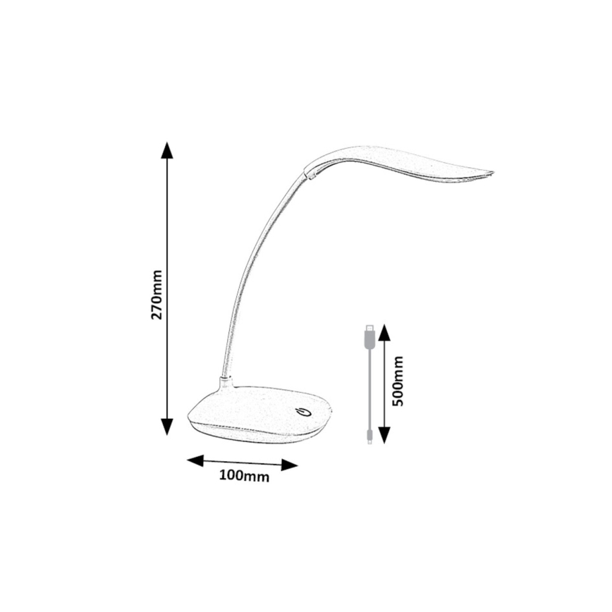 Rabalux - LED Hämardatav laualamp LED/2W/5V valge