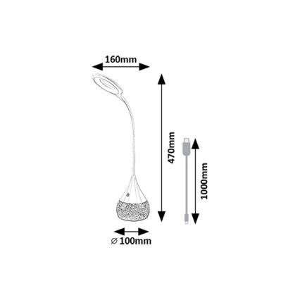 Rabalux - LED RGB Hämardatav laualamp LED/4W/230V valge