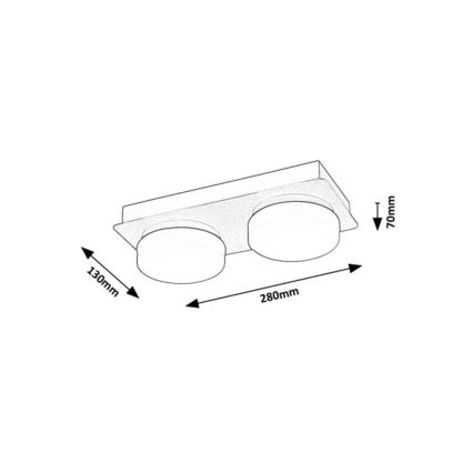 Rabalux - LED Laevalgusti vannituppa 2xLED/5,5W/230V IP44 must