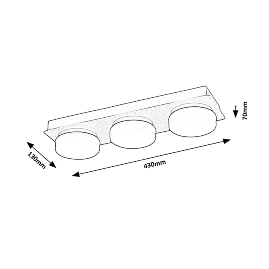 Rabalux - LED Laevalgusti vannituppa 3xLED/6W/230V IP44 must