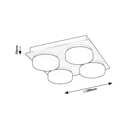 Rabalux - LED Laevalgusti vannituppa 4xLED/5,2W/230V IP44 must