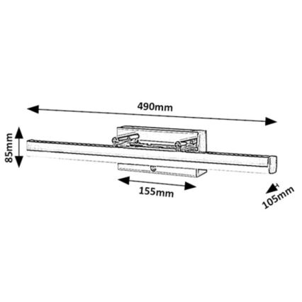 Rabalux - LED Hämardatav puutetundlik peegel valgustus LED/13W/230V IP44 3000/4000/6000K 49 cm