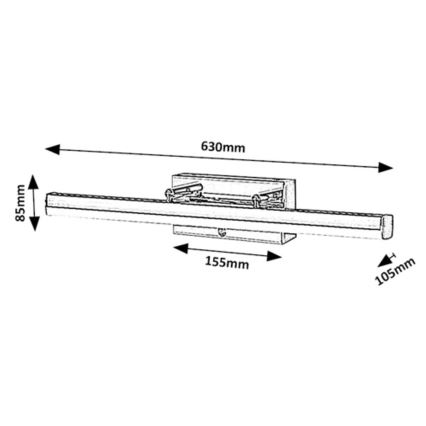 Rabalux - LED Hämardatav puutetundlik peegel valgustus LED/20W/230V IP44 3000/4000/6000K 63 cm