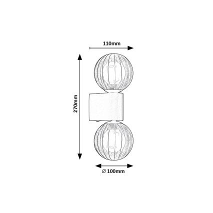 Rabalux - Seinavalgusti vannituppa 2xG9/3,5W/230V IP44 must