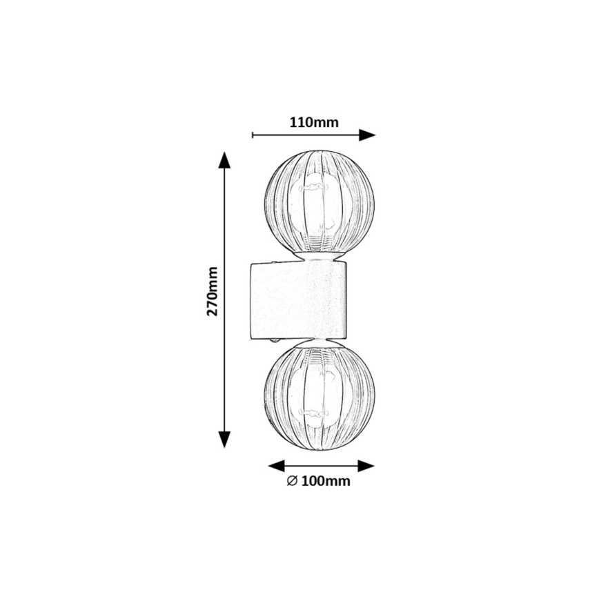 Rabalux - Seinavalgusti vannituppa 2xG9/3,5W/230V IP44 must