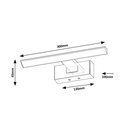Rabalux - LED vannitoa peeglivalgusti LED/6W/230V IP44 30 cm must