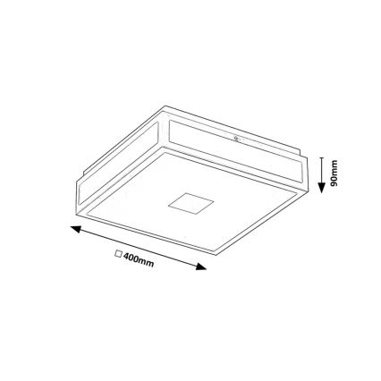 Rabalux - LED Laevalgusti vannituppa LED/24W/230V IP44 4000K 40x40 cm must